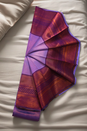 Semi Silk Saree – Brocade Work & Geometric Motif