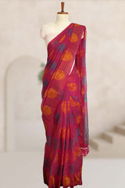 Synthetic Saree with Body Print Work