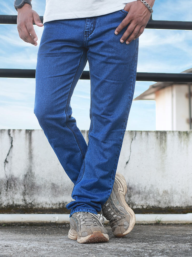 Blue Sparky Cotton Jeans Blue Needle Slim Fit Denim Jeans ₹799 –