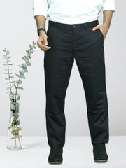 Men Slim Fit Solid Casual Trousers