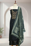 Silk Churidar Material with Golden Thread Work