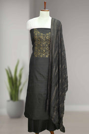 Silk Churidar Material with Sequin & Golden Thread Embroidery