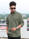 Men satin cotton full sleeve casual shirt