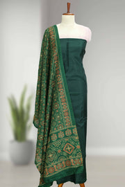Silk Churidar Material with Button Design