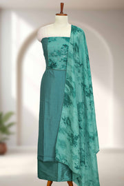 Silk Churidar Material with Lace & Mirror Work