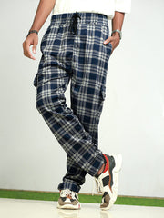 MEN'S CHECKER PLAID TRACK PANTS-399/- [ JOGGER ]