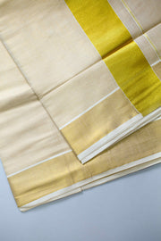 Kerala Set Saree with Golden Kasavu