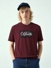 Hog & Fog Round Neck T-Shirt with Front Letter Print