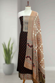 Cotton Churidar Material with Floral Print & Box Work