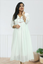 Flared Georgette Kurti – Cut Bead & Sequins Work