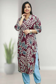 Elegant Floral Cotton Kurti