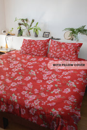 Floral PolyCotton Bedsheet with Pillow Cover