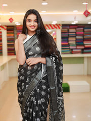 Indigo Banarasi Silk Saree ( BLACK ) - Just ₹608! 🌟