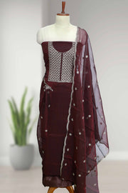 Silk Churidar Material-ShimmerGrace Embroidered