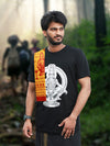 Swami Saranam Ayyappa Men’s Printed Black T-Shirt & Thorth Combo Set