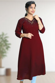 Women Embellished A-line Kurti