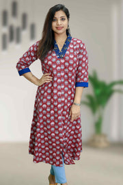 Printed Cotton Kurti with Collar Neck