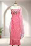 Silk Churidar Material with Embroidery Work