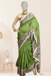 Varanasi Cotton Linen Saree with Kalamkari Print
