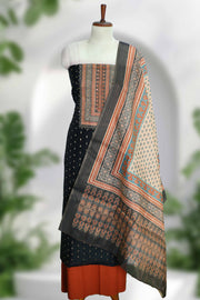 Silk Churidar Material with Print & Box Work