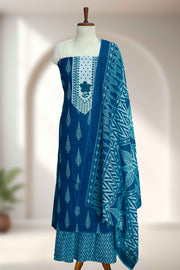 Cotton Churidar Material – Embroidery Thread & Sequins Work