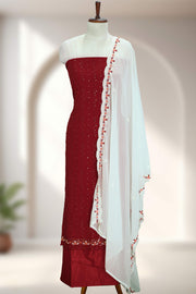 Georgette Churidar Material – Thread & Sequins Work