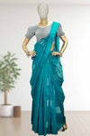 Soft Silk Saree with Floral Print & Tassels