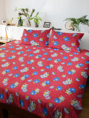 Cotton Family Bedsheet With Pillow Cover