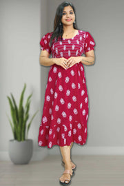 Floral Print Cotton Night Dress