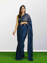 Elegant Fancy Net Saree with Glitter Work and Tassel Border - ₹293