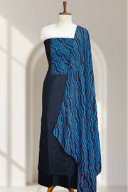 Silk Churidar Material with Zig Zag Print