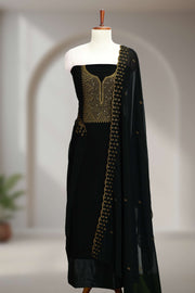 Georgette Churidar Material with Golden Embroidery & Box Work