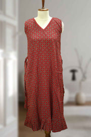 Printed Cotton Sleeveless Long Top