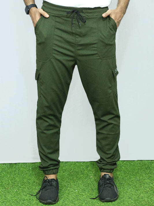 Men regular fit jogger with rib
