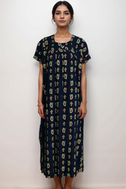 Printed Cotton Nighty with Yoke Neck