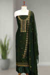 Crunchi Churidar Material with Golden Thread Embroidery