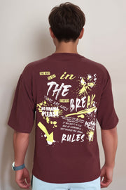 Hog & Fog Five Sleeve T-Shirt with Front & Back Letter Print