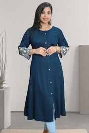 Women  Embroidered  A-line Kurti