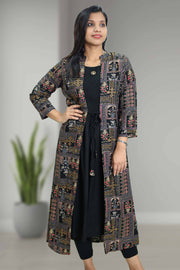 Rayon Printed Kurti with Overcoat Style