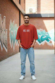 Anime Printed Drop Shoulder Five Sleeve T-Shirt – Rengoku Edition