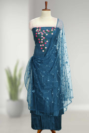Elegant Silk Churidar Material-Floral Print
