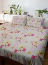 Kitex Cotton Double Cot Bedsheet with Pillow Covers