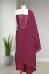 Silk Churidar Material-Sequins Work