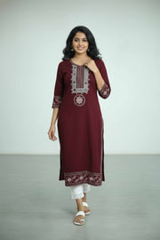 Cotton Kurti – Printed Mirror Work