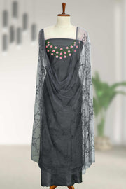 Elegant Silk Churidar Material-Floral Print