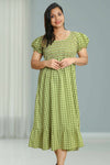 Cotton Night Dress with Smocking Design