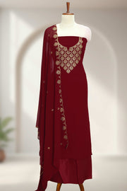 Georgette Churidar Material with Golden Embroidery Thread
