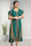 Cotton Night Dress with Floral Print