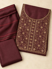 Silk Churidar Material – Golden Thread Work with Sequins