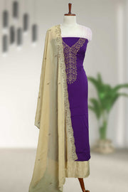 Silk Churidar Material – Golden Embroidery & Sequins Work